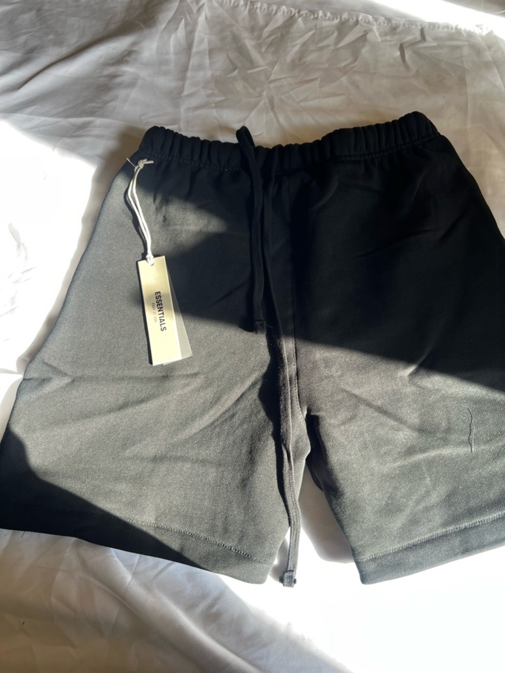 Fear of God ESSENTIALS Black Embroidered Logo Shorts